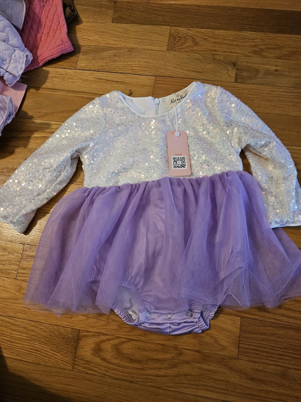 Sequin Bodice Lavender Tulle Dress
